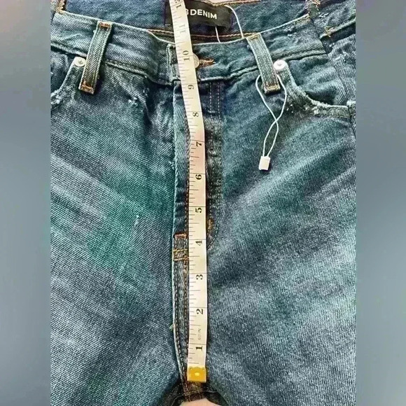 EB Denim Straight Leg Button Fly Blue Jeans - Picture 14 of 14